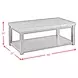 Evie White and Black Rectangular Marble Top Coffee Table with Casters