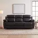 Marille Black 88" Double Reclining Sofa with Center Drop-Down Cup Holders