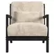 Freya Langley Cream Upholstered Chair with Kidney Pillow