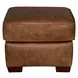 Maverick Cinnamon Square Top Grain Leather Ottoman