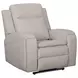 Mighty Buffy Cream Rocker Heat Massage Power Recliner with LED and USB Charging