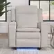 Mighty Buffy Cream Rocker Heat Massage Power Recliner with LED and USB Charging