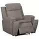 Mighty Buffy Taupe Rocker Heat Massage Power Recliner with LED and USB Charging