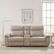 Maroni Taupe 94" Power Double Reclining Console Loveseat with Power Headrests