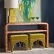 Marshall Matte Burl Wood Waterfall Edge 2 Tier Sofa Table