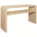 Marshall Natural Grasscloth Waterfall Edge 2 Tier Sofa Table