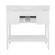 Martha Matte White Lacquer Carrera Marble Top Bath Vanity
