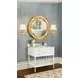 Martha Matte White Lacquer Carrera Marble Top Bath Vanity