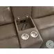 Caspian Smooth Latte Leather Zero Gravity Power Reclining Console Loveseat