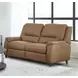 Austin Caramel Cream Leather 64" Power Reclining Loveseat