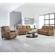 Austin Caramel Cream Leather 64" Power Reclining Loveseat