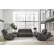 Belmont Autumn Fog Leather Zero Gravity Power Reclining with  USB Charging Living Room Set