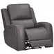 Belmont Autumn Fog Leather Zero Gravity Power Recliner with USB Charging