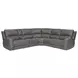 Belmont Autumn Fog Leather 6 Piece Zero Gravity Modular Power Reclining Sectional with USB Charging