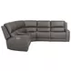Belmont Autumn Fog Leather 6 Piece Zero Gravity Modular Power Reclining Sectional with USB Charging