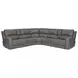 Belmont Autumn Fog Leather 7 Piece Zero Gravity Modular Power Reclining Sectional with USB Charging