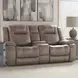 Blake Desert Taupe Performance Fabric 78" Reclining Console Loveseat