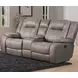 Blake Desert Taupe Performance Fabric 78" Reclining Console Loveseat