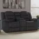 Bolton Misty Storm Performance Fabric 75" Reclining Console Loveseat