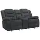 Bolton Misty Storm Performance Fabric 75" Reclining Console Loveseat