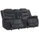 Bolton Misty Storm Performance Fabric 75" Reclining Console Loveseat