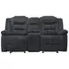 Bolton Misty Storm Performance Fabric 75" Reclining Console Loveseat