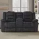 Bolton Misty Storm Performance Fabric 75" Reclining Console Loveseat
