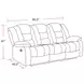 Bolton Misty Storm Performance Fabric Dual Reclining 83" Sofa