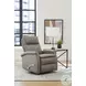 Brindleton Graphite Leather Swivel Glider Recliner