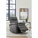 Brindleton Raven Leather Swivel Glider Recliner