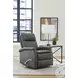 Brindleton Raven Leather Swivel Glider Recliner
