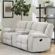 Buster Opal Taupe 86" Reclining Console Loveseat