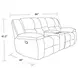 Buster Opal Taupe 86" Reclining Console Loveseat