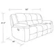 Buster Opal Taupe 90" Reclining Sofa