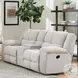 Buster Opal Taupe Reclining Console Loveseat