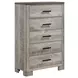 Adam Two Tone Gray 5 Drawer Chest