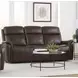 Cascade Auburn Leather 83" Power Reclining Sofa