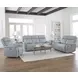 Cascade Seamist Grey 87" Power Reclining Sofa With Power Headrest