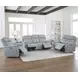Cascade Seamist Grey 87" Power Reclining Sofa With Power Headrest