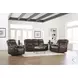 Riverton Auburn Leather Power Reclining Living Room Set