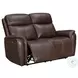 Cascade Auburn Leather Power Reclining Loveseat