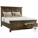 Windom Smoky Walnut King Storage Platform Bed