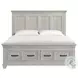 Windom Antique White King Storage Platform Bed