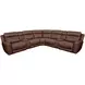Calgary Autumn Umber Leather 7 Piece Modular Power Reclining Sectional