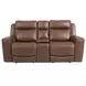 Calgary Autumn Umber Leather 81" Power Reclining Console Loveseat