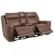 Calgary Autumn Umber Leather 81" Power Reclining Console Loveseat