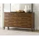 Alder Haven Warm Brunette and Matte Black 8 Drawer Larson Dresser with Rectangular Mirror