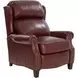 Meade Marisol Cabernet Leather Push Thru The Arms Lounge Recliner with Nailhead Trim