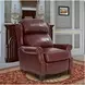 Meade Marisol Cabernet Leather Push Thru The Arms Lounge Recliner with Nailhead Trim