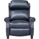 Meade Shoreham Blue Leather Push Thru The Arms Lounge Recliner with Nailhead Trim
